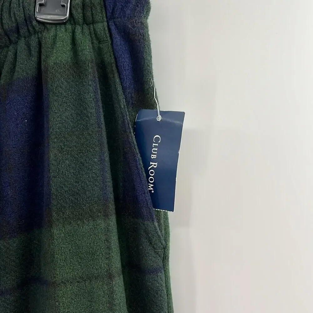 Club Room Men's Fleece Pajama Pants - Green/Blue Plaid - XL - NWT
